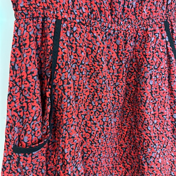 Vintage red and black floral dress - Picture 2 of 3